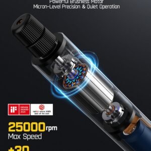 Fanttik F2 Master Mini Cordless Rotary Tool Kit, NeoPulse Motor, 5 Variable Speed, 25000 RPM, Revostor Hub, 35 Accessories, for 3D Printer Sanding, Polishing, Drilling, Carving, DIY Crafts 14 Fanttik F2 Master Mini Cordless Rotary Tool Kit, NeoPulse Motor, 5 Variable Speed, 25000 RPM, Revostor Hub, 35 Accessories, for 3D Printer Sanding, Polishing, Drilling, Carving, DIY Crafts - Image 4