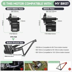 BAFANG Mid Drive Kit 750W 1000W 500W BBS02B BBS-HD Electric Bike Conversion Kit 48V 52V Ebike Conversion Kit for 68-73MM Mountain Bike Road Bike with Battery and Display(Optional) 16 BAFANG Mid Drive Kit 750W 1000W 500W BBS02B BBS-HD Electric Bike Conversion Kit 48V 52V Ebike Conversion Kit for 68-73MM Mountain Bike Road Bike with Battery and Display(Optional) - Image 6