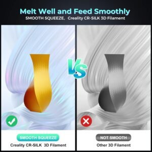 Creality PLA 3D Printer Filament, PLA Filament 1.75mm Silk Shiny PLA Filament +/-0.02mm, 3D Printing Filament 1KG/2.2lb (Gold) 13 Creality PLA 3D Printer Filament, PLA Filament 1.75mm Silk Shiny PLA Filament +/-0.02mm, 3D Printing Filament 1KG/2.2lb (Gold) - Image 4