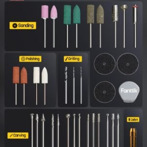 Fanttik F2 Master Mini Cordless Rotary Tool Kit, NeoPulse Motor, 5 Variable Speed, 25000 RPM, Revostor Hub, 35 Accessories, for 3D Printer Sanding, Polishing, Drilling, Carving, DIY Crafts 19 Fanttik F2 Master Mini Cordless Rotary Tool Kit, NeoPulse Motor, 5 Variable Speed, 25000 RPM, Revostor Hub, 35 Accessories, for 3D Printer Sanding, Polishing, Drilling, Carving, DIY Crafts - Image 9