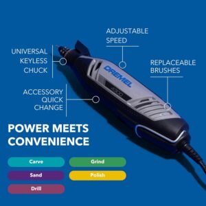 Dremel 4300-5/40 High Performance Rotary Tool Kit with LED Light- 5 Attachments & 40 Accessories - Ideal for Grinding, Cutting, Wood Carving, Sanding, and Engraving - Image 4