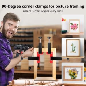 Corner Clamps for Woodworking - Durable & Versatile 90 Degree Right Angle Clamps, 2 Pack 2" x 4" Aluminum Positioning Squares with 4 C-Clamps for Cabinets, Frames, and Drawers 16 Corner Clamps for Woodworking - Durable & Versatile 90 Degree Right Angle Clamps, 2 Pack 2" x 4" Aluminum Positioning Squares with 4 C-Clamps for Cabinets, Frames, and Drawers - Image 8
