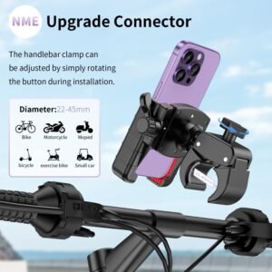 Bike Phone Mount Holder, [Camera Friendly] Motorcycle Phone Mount for Electric Scooter, Mountain, Dirt Bike and Motorcycle - 360° Rotate Suitable for iPhone & Android Smartphones from 4.5-7.0 inches - Image 8