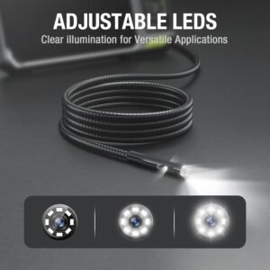 Teslong Triple Lens Borescope with 7" IPS Screen, 1080P HD Industrial Endoscope Inspection Camera with Light, 16.5FT Flexible Automotive Mechanic Scope Tool, Waterproof Pipe Snake Camera in Wall Cam 15 Teslong Triple Lens Borescope with 7" IPS Screen, 1080P HD Industrial Endoscope Inspection Camera with Light, 16.5FT Flexible Automotive Mechanic Scope Tool, Waterproof Pipe Snake Camera in Wall Cam - Image 6