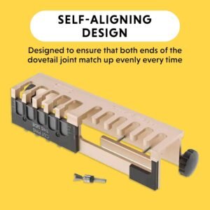 General Tools Woodworking Dovetail Jig - 12" Template Kit for Furniture & Wood Cabinet Making,Gold - Image 7