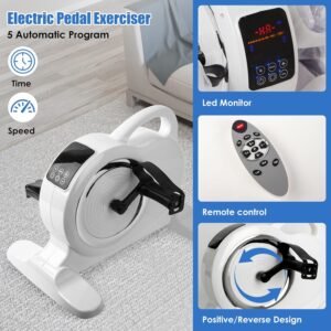 Bed Exercise Equipment for Elderly - Bed Bike with Electric Pedal Exerciser for Seniors & Limited Mobility: Auto Leg Exercise, Improves Circulation & Mobility, Arm & Leg Workout - Image 4