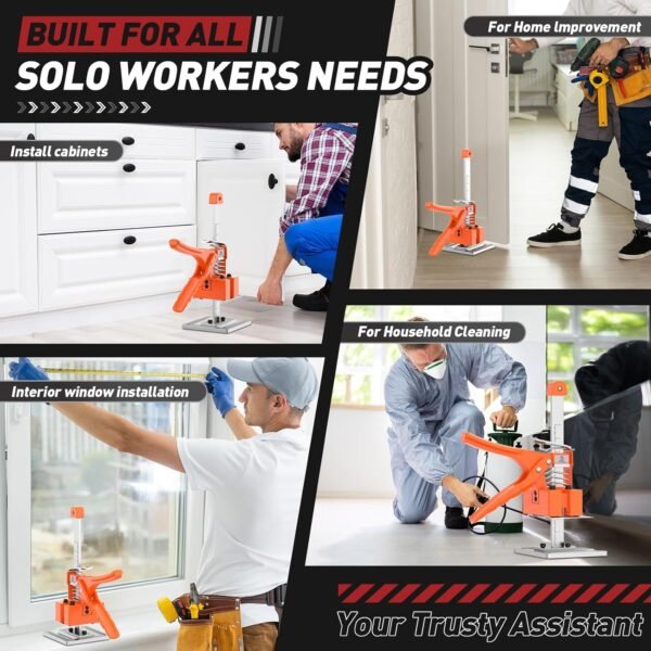 Labor-Saving Handle 2 Pack, Construction Jack, Wall Tile Locator, Multi-Function Height Adjustment Lifting Device, Door Panel Lifting Cabinet Jack, Raised 10 in, Pair Dynamic Load 400 LB 6 81+1+qwTf0L. AC SL1500