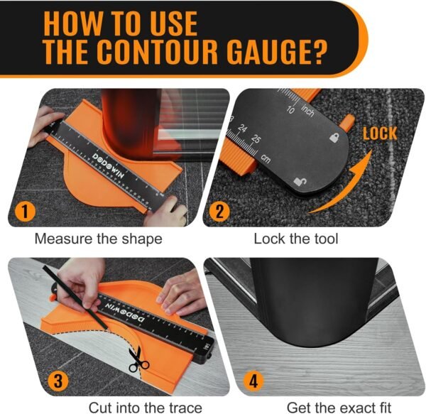 dodowin Contour Gauge Tool,Fathers Day Gifts for Men Birthday Dad Husband Him, Super Gauge Shape Outline Tool for Woodworking, Flooring Measure Tools,Anniversary/Boyfriend Gift 5 8129QeKtOUL. AC SL1500
