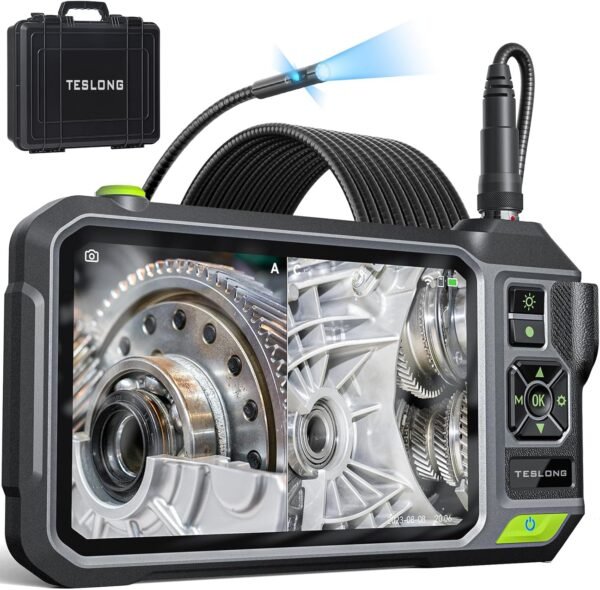 Teslong Triple Lens Borescope with 7" IPS Screen, 1080P HD Industrial Endoscope Inspection Camera with Light, 16.5FT Flexible Automotive Mechanic Scope Tool, Waterproof Pipe Snake Camera in Wall Cam 2 813dsUQyBwL. AC SL1500