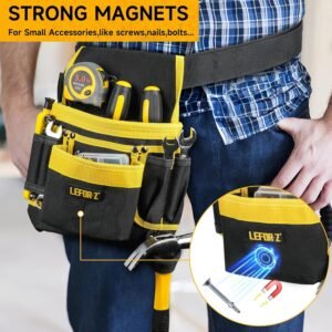 Tool Belt,Magnetic Tool Pouch,13-Pockets Tool Belts for Men,Detachable & Adjustable Tool Pouch belt for Electrician,Carpenter,Construction,Work Apron,Utility Belt,Gift for Dad 12 Tool Belt,Magnetic Tool Pouch,13-Pockets Tool Belts for Men,Detachable & Adjustable Tool Pouch belt for Electrician,Carpenter,Construction,Work Apron,Utility Belt,Gift for Dad - Image 4