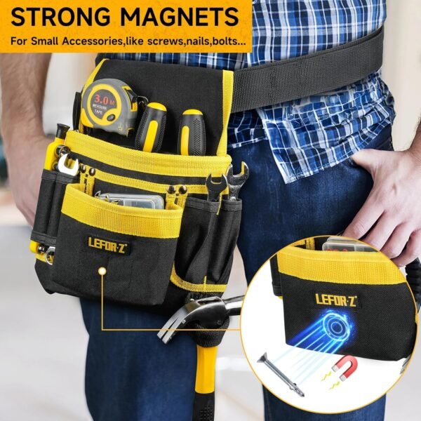 Tool Belt,Magnetic Tool Pouch,13-Pockets Tool Belts for Men,Detachable & Adjustable Tool Pouch belt for Electrician,Carpenter,Construction,Work Apron,Utility Belt,Gift for Dad 4 813jj 7d8yL. AC SL1500