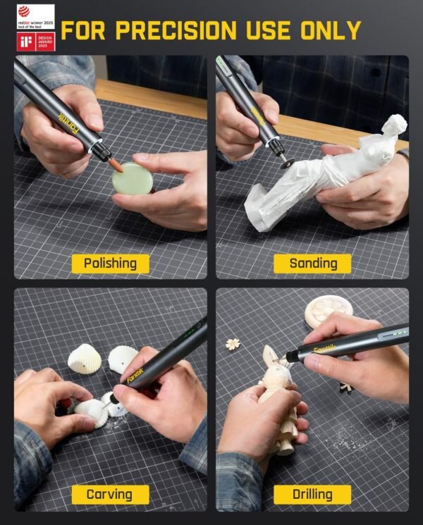 Fanttik F2 Master Mini Cordless Rotary Tool Kit, NeoPulse Motor, 5 Variable Speed, 25000 RPM, Revostor Hub, 35 Accessories, for 3D Printer Sanding, Polishing, Drilling, Carving, DIY Crafts 8 814yljvDUML. AC SL1500