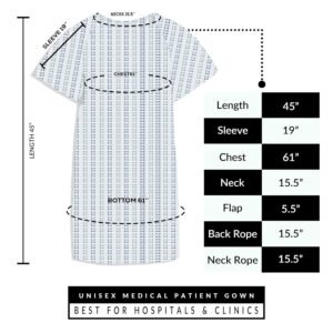 GOLD TEXTILES Hospital Gowns - Cotton Blend Unisex Medical Patient Gowns, Fits up to 2XL - 45" Long & 61" Wide with 2 Pairs of Back Tie (Turquoise, Pack of 6) 12 GOLD TEXTILES Hospital Gowns - Cotton Blend Unisex Medical Patient Gowns, Fits up to 2XL - 45" Long & 61" Wide with 2 Pairs of Back Tie (Turquoise, Pack of 6) - Image 4