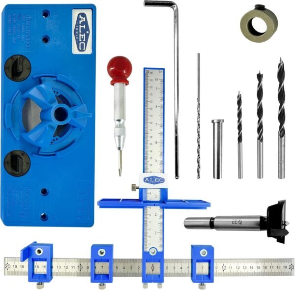 Cabinet Installation Tool Complete Set – Adjustable Hardware Template for Handles, Knobs, Drawer Pulls – Handle Jig, Concealed Hinge Jig, Automatic Center Punch, Drill Bits, Storage Bag 2 8162jMLqqNL. AC SL1500