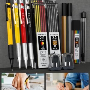 34 Pack Carpenter Pencil Set with Sharpener, Mechanical Carpenter Pencils with Deep Hole Long-Nib Marker Pens, Carbide Scribe Tool & Construction Pencils for Architect Woodworking with Case 14 34 Pack Carpenter Pencil Set with Sharpener, Mechanical Carpenter Pencils with Deep Hole Long-Nib Marker Pens, Carbide Scribe Tool & Construction Pencils for Architect Woodworking with Case - Image 5