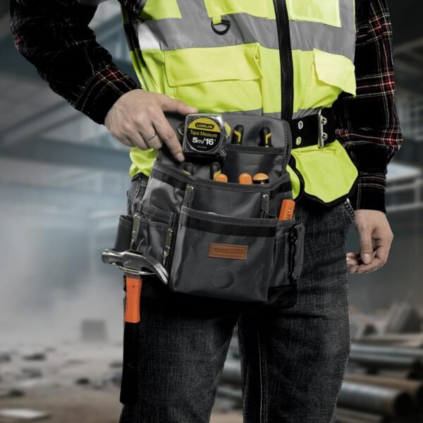 Small Tool Belt Pouches,Tool Belts for men,magnetic tool belt,11-Pockets,Electrician Construction,Carpentry.Heavy Duty nylon belt with metal buckle.1680D Oxford. 3 817HZj4t7nL. AC SL1500