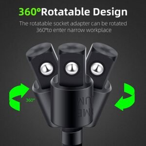 Right Angle Drill Adaptor,4-in-1 Impact Drill Bit Extension,360° Rotatable 1/4 3/8 1/2" Impact Grade Socket Adapter Set,105 Degree Angle Screwdriver Drill Bit for Household Workplace Industry 18 Right Angle Drill Adaptor,4-in-1 Impact Drill Bit Extension,360° Rotatable 1/4 3/8 1/2" Impact Grade Socket Adapter Set,105 Degree Angle Screwdriver Drill Bit for Household Workplace Industry - Image 8