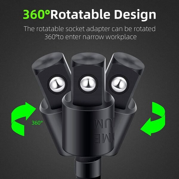 Right Angle Drill Adaptor,4-in-1 Impact Drill Bit Extension,360° Rotatable 1/4 3/8 1/2" Impact Grade Socket Adapter Set,105 Degree Angle Screwdriver Drill Bit for Household Workplace Industry 8 818d8qauKSL. AC SL1500
