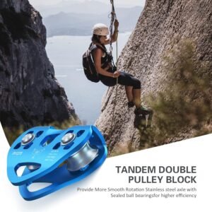 Lixada Zip Line Pulley 30KN Tandem Speed Double Pulley for 1/4 5/16 3/8 1/2 Cable Backyard Zipline, Hauling, Rigging and Commercial Purposes,Holds Upto 6700lbs - Image 9