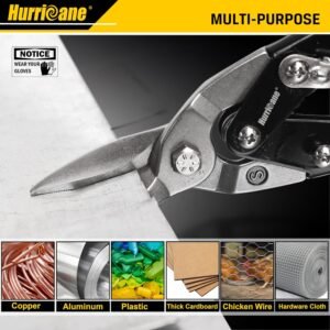HURRICANE 10 Inch Aviation Tin Snips, Heavy Duty Metal Cutter Shears for Cutting Sheet Metal, Straight Cut Aviation Snips - Image 6