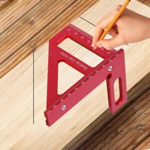 3D Multi-Angle Measuring Ruler, 45/90 Degree Aluminum Alloy Carpenter Square & Miter Triangle Ruler, High Precision Woodworking Protractor Tools for Engineers, Carpenters & Construction Professionals - Image 4
