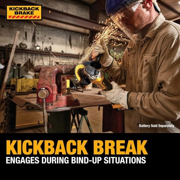 DEWALT 20V MAX* Angle Grinder Tool Cordless Brushless, 4 1/2 Inch, with Paddle Switch and Kickback Brake, Tool Only (DCG413B) 6 81DjqIDoqfL. AC SL1500