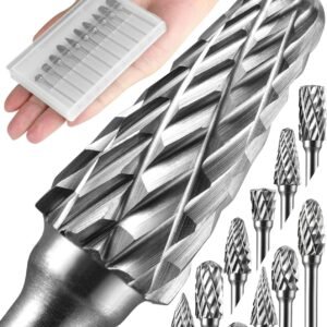 10 Pcs Carbide Burr Set 1/8" Shank Compatible with Dremel Bits Rotary Tools Attachment Kit Rasp Drill File Accessories Metal Wood Stone Steel Grinding Carving Cutting Polishing Engraving - Image 2