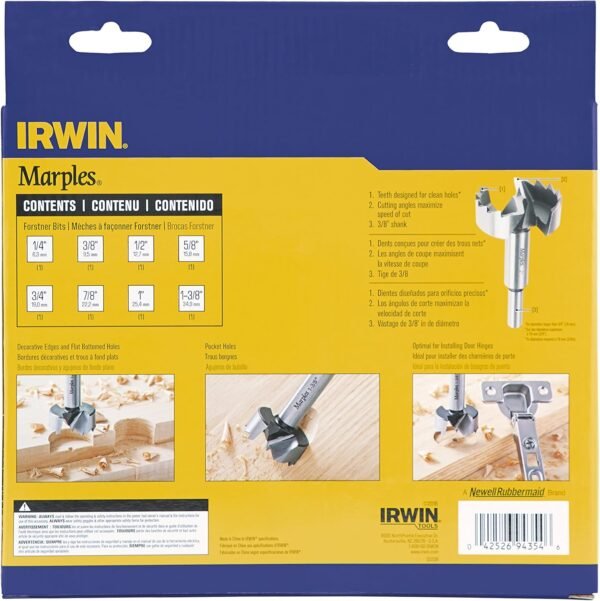 Irwin Tools IRWIN Marples Forstner Bit Set, Wood Drilling, 8 Piece (1966892) 6 81GF5LVce1L. AC SL1500