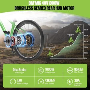 BAFANG 48V1000W Rear Hub Motor:Electric Bike Conversion Kit for 20"/26" Fat Tire Bikes, Ebike Kit with PAS Sensor, Optional Digital Display & Battery - Suit for for 175mm Dropout Size Snow/Beach Bike 13 BAFANG 48V1000W Rear Hub Motor:Electric Bike Conversion Kit for 20"/26" Fat Tire Bikes, Ebike Kit with PAS Sensor, Optional Digital Display & Battery - Suit for for 175mm Dropout Size Snow/Beach Bike - Image 3