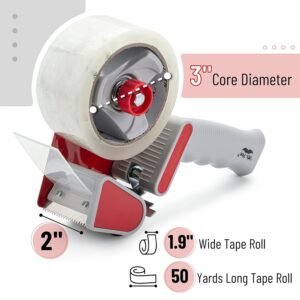 Mr. Pen - Heavy Duty Packing Tape Dispenser Gun 2-Inch, 2 Pack With 2 Rolls, Clear Packaging Tape for Moving and Boxes - Image 4