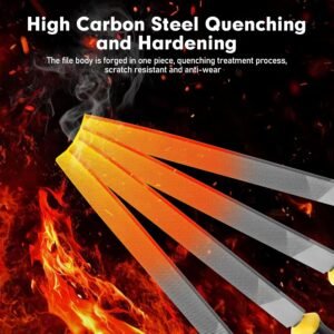 8 Inch Flat Hand Metal File, Metal Files for Steel with Ergonomic Handle, Durable High Carbon Steel Files Tools for Metal Wood and Stone Trimming, Shaping, Bastard File with Uniform Teeth 16 8 Inch Flat Hand Metal File, Metal Files for Steel with Ergonomic Handle, Durable High Carbon Steel Files Tools for Metal Wood and Stone Trimming, Shaping, Bastard File with Uniform Teeth - Image 8