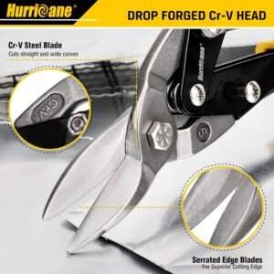 HURRICANE 10 Inch Aviation Tin Snips, Heavy Duty Metal Cutter Shears for Cutting Sheet Metal, Straight Cut Aviation Snips - Image 8