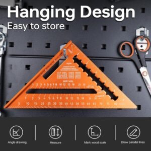 Carpenter Square 7 Inch, Rafter Square for Angle Drawing, Measuring Square Tool, Framing Square Layout Aluminum Tool for Woodworking and Carpentry - Image 8