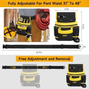 Tool Belt,Magnetic Tool Pouch,13-Pockets Tool Belts for Men,Detachable & Adjustable Tool Pouch belt for Electrician,Carpenter,Construction,Work Apron,Utility Belt,Gift for Dad 11 Tool Belt,Magnetic Tool Pouch,13-Pockets Tool Belts for Men,Detachable & Adjustable Tool Pouch belt for Electrician,Carpenter,Construction,Work Apron,Utility Belt,Gift for Dad - Image 3