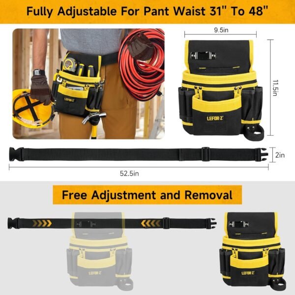 Tool Belt,Magnetic Tool Pouch,13-Pockets Tool Belts for Men,Detachable & Adjustable Tool Pouch belt for Electrician,Carpenter,Construction,Work Apron,Utility Belt,Gift for Dad 3 81OrqyTMzFL. AC SL1500
