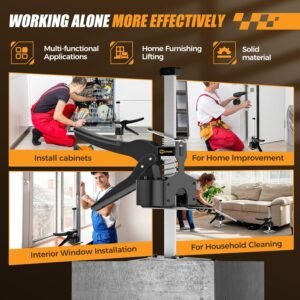 Labor Saving Handle 12 In Furniture Jack Drywall Lift for Wall Tile Locator, Multi-Function Height Adjustment Lifting Device,Door Panel,Lever Arm Lifter Tool Board Weight 330lb, Lift Range 6.7In - Image 7