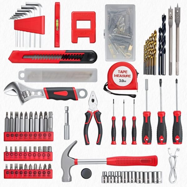 Tool Set - 8V Cordless Drill Kit, 132 Piece Box With Hand Drill, Home Kits for Men & Women, Perfect for Homeowner, Diyer, Handyman 6 81Q7UVV2RmL. AC SL1500