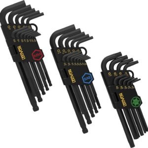 LEXIVON Master Wrench Key Set, 35-Piece Long Arm Ball End Hex Keys | 3-Pack Metric/SAE & Star, Industrial Grade S2 Alloy Steel (LX-131) - Image 9