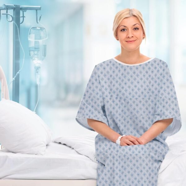 Linteum Textile Hospital Patient Gown Cotton Blended Unisex Comfortable & Durable with Back Ties Fits Up to 2XL 6 81TfHbWr6nL. AC SL1500