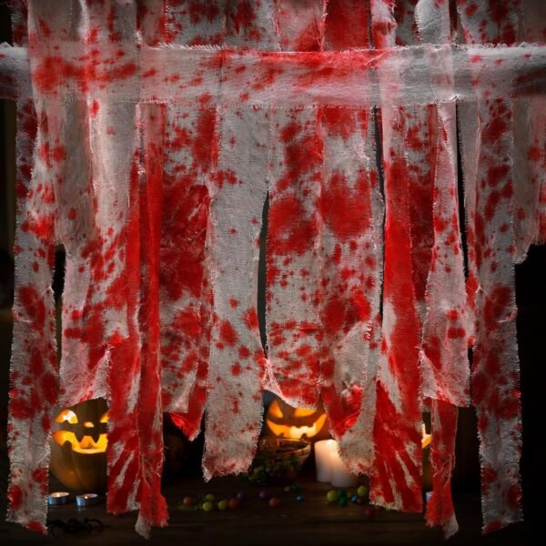 Halloween Decorations Creepy Blood Bandage, Haunted House Decor Scary Gauze Bandage, Crime Scene Props for Mummy, Cosplay Parties and Door Curtains(Blood Stain Pattern,131ft) 2 81Ub71DBoXL. AC SL1500