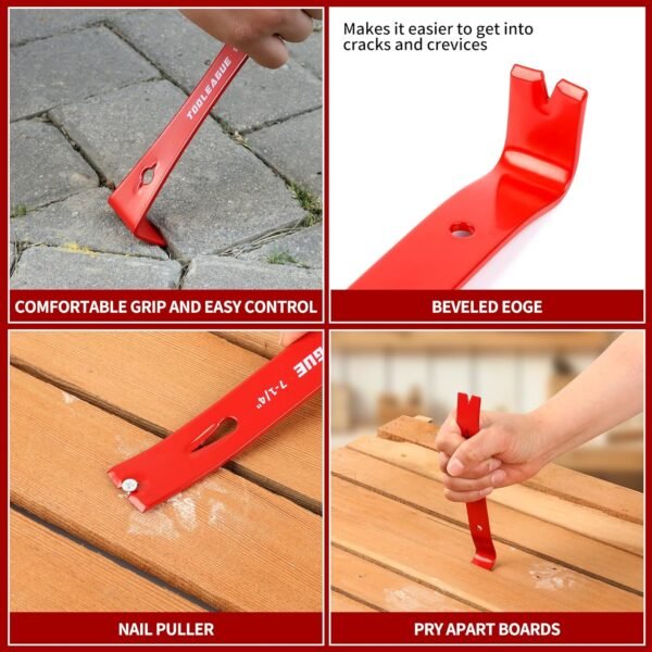 TOOLEAGUE 3Pcs Mini Flat Pry Bar Set,5-1/4",7-1/4"Small CrowBar,9-1/4" Beekeeper Scraper with Nail Puller,Woodworking Tools,Bee Hive Tool 5 81UruSSi6FL. AC SL1500