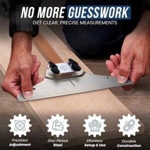 Staircision Stair Tread Template Tool - Stair Gauge Set with Carpenter Pencil and Level for Extra Precision - Solid Metal Stairs Jig for Accurately Measuring Angle and Length - Image 6