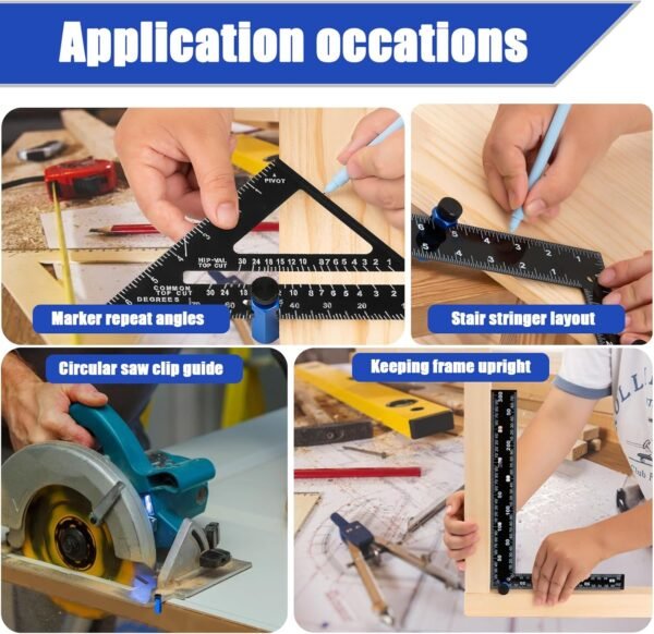 Tall Stair Gauges for Framing Square with Holder, Stair Gauge Layout Tools for Framing Square & Speed Square, Stair Guages Knobs Tool for Carpentry Squares, Framing Jig Circular Saw 6 81XWol1DBtL. AC SL1500