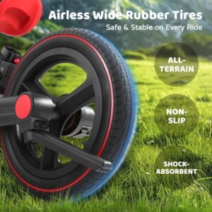 JMMD Toddler Bike with Push Handle for Kids 18-60 Months, 6 in 1 Foldable Push Bike with Training Wheels, Pedals, Brakes, Kickstand, Kid Balance Bike Gift & Toys for Boy & Girl - Image 8