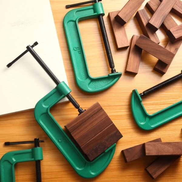 4 Pcs C Clamp Set 6 Inch Heavy Duty G-Clamps Automotive and Wood Working Clamps with Jaw Opening Sliding for DIY Carpentry Woodworking Welding and Building(6 Inch, Green) 6 81Yfw HRX0L. AC SL1500