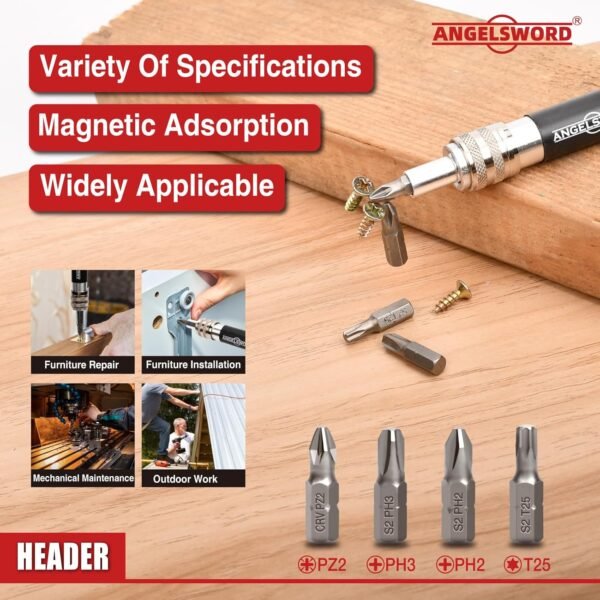 ANGELSWORD Countersink Drill Bit Set with Flip Drive for Wood, #6, #8, #10 Drill Flip Drive Complete Unit Set, 4 Pack 7 81Yr0Fj8eEL. SL1500