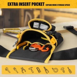 Magnetic Tool Belt for Men, 26 Pockets Heavy Duty Tool Pouch, Magnet Holster Nail Utility Toolbelt Detachable Adjustable Waist Holder for Handyman Contractor Mechanic Plumber Roofer Carpentry Dad Gift - Image 5
