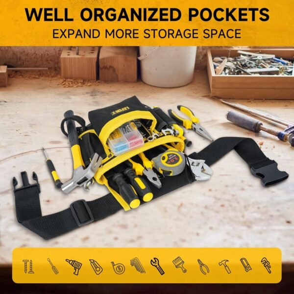 Tool Belt,Magnetic Tool Pouch,13-Pockets Tool Belts for Men,Detachable & Adjustable Tool Pouch belt for Electrician,Carpenter,Construction,Work Apron,Utility Belt,Gift for Dad 5 81ayzSsenqL. AC SL1500