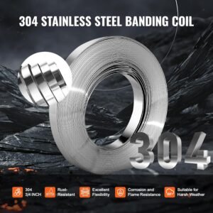 VEVOR Banding Strapping Kit with Strapping Tensioner Tool, 100 ft Length 304 Stainless Steel Banding 100 Metal Seals, Pallet Packaging Strapping Banding Kit, Banding Packaging Strapping for Packing 15 VEVOR Banding Strapping Kit with Strapping Tensioner Tool, 100 ft Length 304 Stainless Steel Banding 100 Metal Seals, Pallet Packaging Strapping Banding Kit, Banding Packaging Strapping for Packing - Image 5