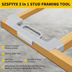 3 In 1 Framing Tools,12/14/16 On-Center Stud Layout Tool,Framing Spacing Tool,100% Cast Aluminum Wall Stud Framing Tool,Precision Measurement Jig Tool For woodworker,building,Furniture DIY (1PACK) 10 3 In 1 Framing Tools,12/14/16 On-Center Stud Layout Tool,Framing Spacing Tool,100% Cast Aluminum Wall Stud Framing Tool,Precision Measurement Jig Tool For woodworker,building,Furniture DIY (1PACK) - Image 3